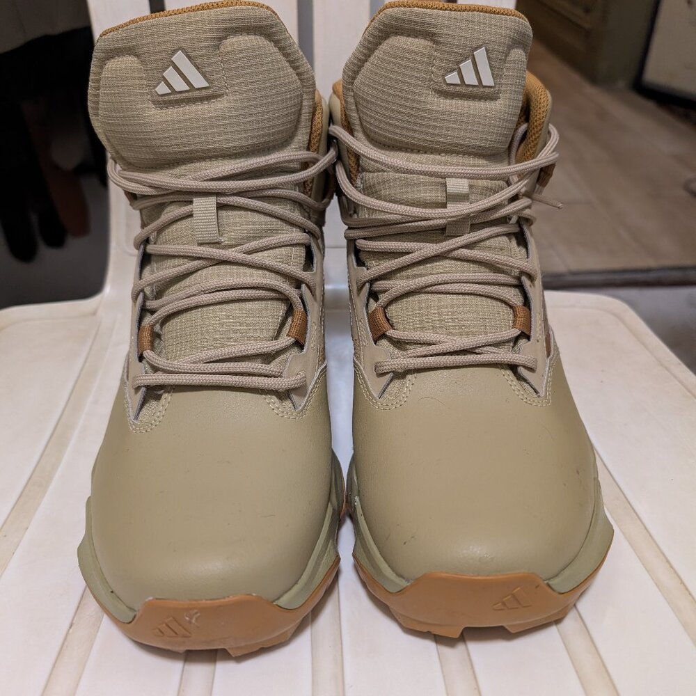 Adidas Terrex Unity Leather Mid RAIN.RDY Hiking Shoes Sneakers Tan - Size 9